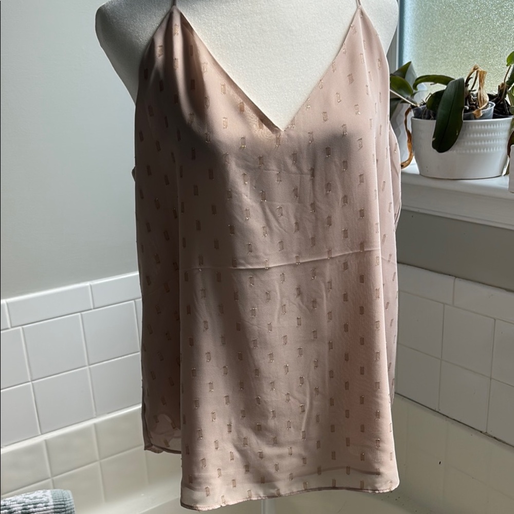 Express Pink Gold Sleeveless Asymmetrical Camisole